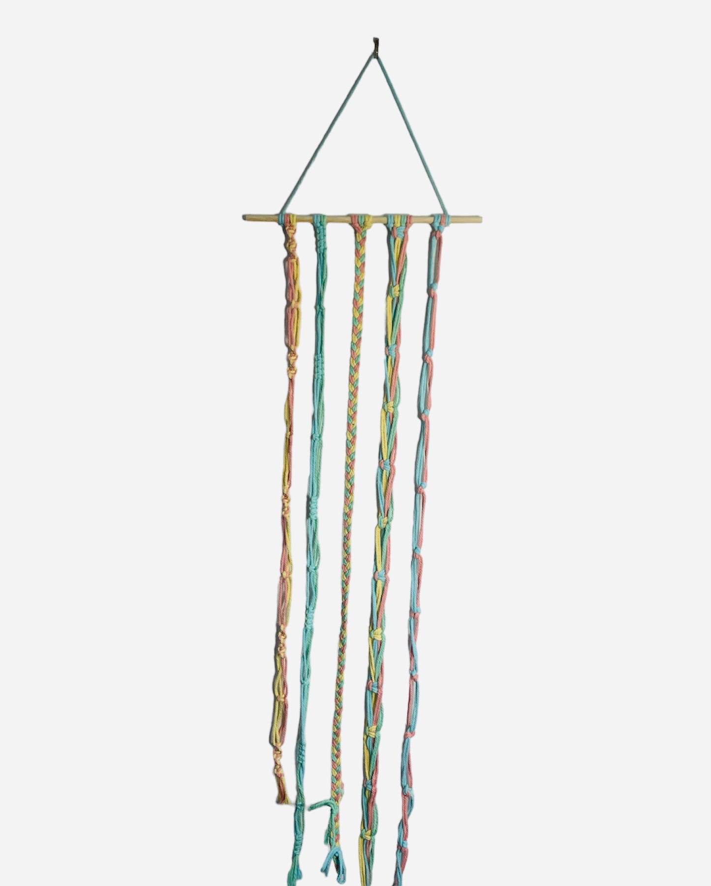 Pastel Pink, Yellow, Green, Blue Macrame Hair Accessory Organiser