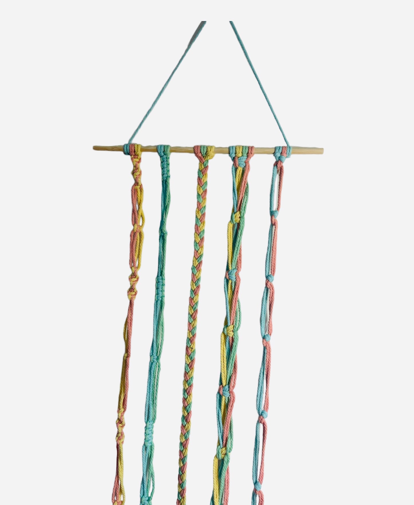 Pastel Pink, Yellow, Green, Blue Macrame Hair Accessory Organiser