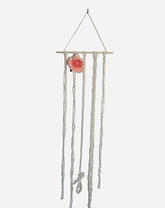 Natural Macrame Hair Accessory Organiser