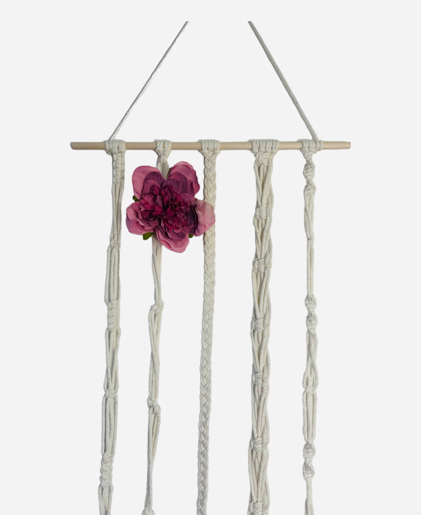 Natural Macrame Hair Accessory Organiser